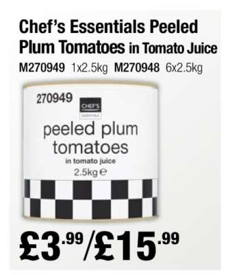 Chef’s Essentials Peeled Plum Tomatoes