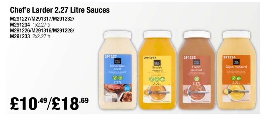 Chef's Larder 2.27 Litre Sauces
