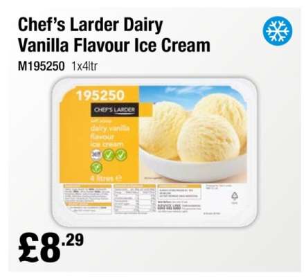 Chef’s Larder Dairy Vanilla Flavour Ice Cream