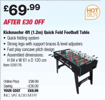 Kickmaster 4ft (1.2m) Quick Fold Football Table
