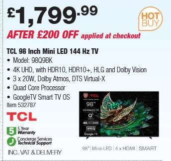TCL 98 Inch Mini LED 144 Hz TV