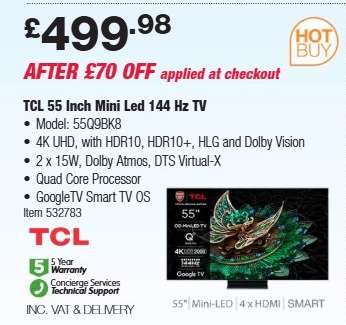 TCL 55 Inch Mini Led 144 Hz TV