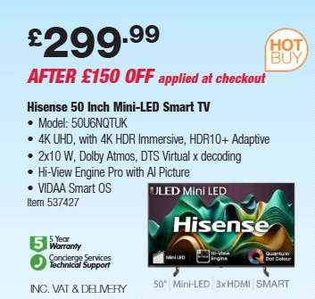 Hisense 50 Inch Mini-LED Smart TV