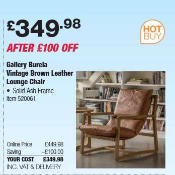 Gallery Burela Vintage Brown Leather Lounge Chair