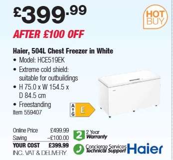 Haier, 504L Chest Freezer in White