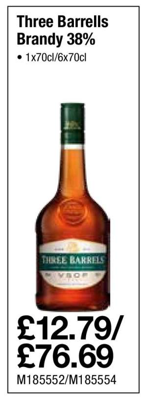 Three Barrels Brandy 38%