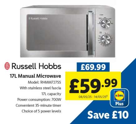 Russell Hobbs 17L Manual Microwave