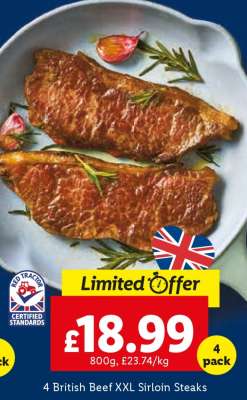 4 British Beef XXL Sirloin Steaks
