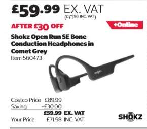 Shokz Open Run SE Bone Conduction Headphones in Comet Grey