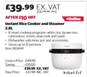 Instant Rice Cooker and Steamer 2.8L