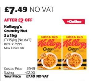 Kellogg's Crunchy Nut 2 x 1kg