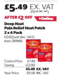 Deep Heat Pain Relief Heat Patch 2 x 4 Pack