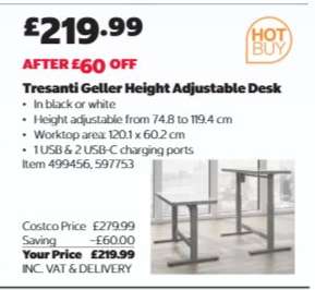 Tresanti Geller Height Adjustable Desk