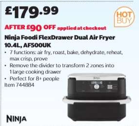 Ninja Foodi FlexDrawer Dual Air Fryer 10.4L, AF500UK