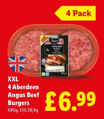 XXL 4 Aberdeen Angus Beef Burgers
