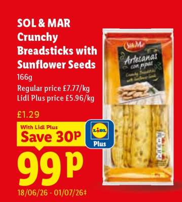 Sol&Mar Crunchy Breadsticks with Sunflower Seeds