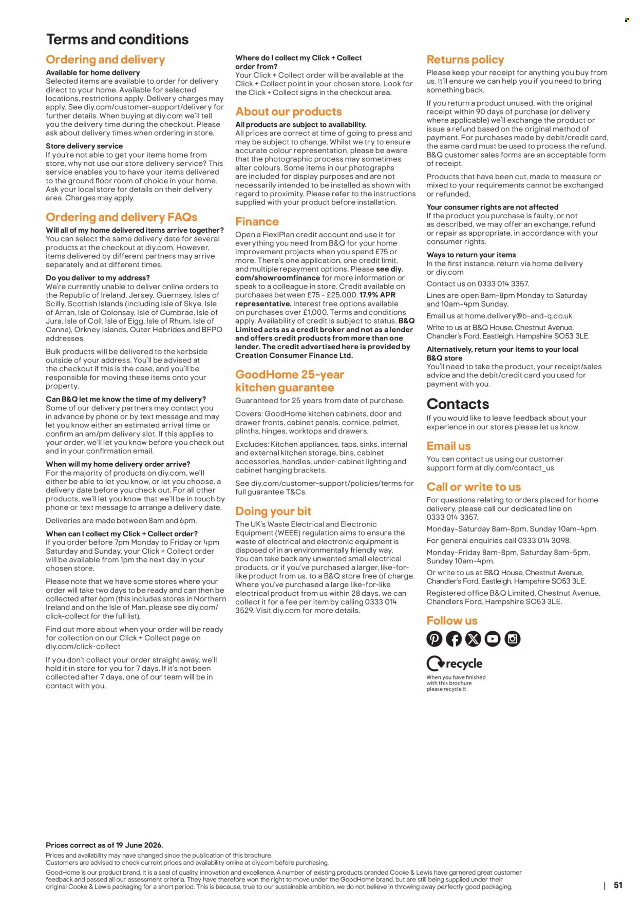 B&Q offer . Page 51. Page 51