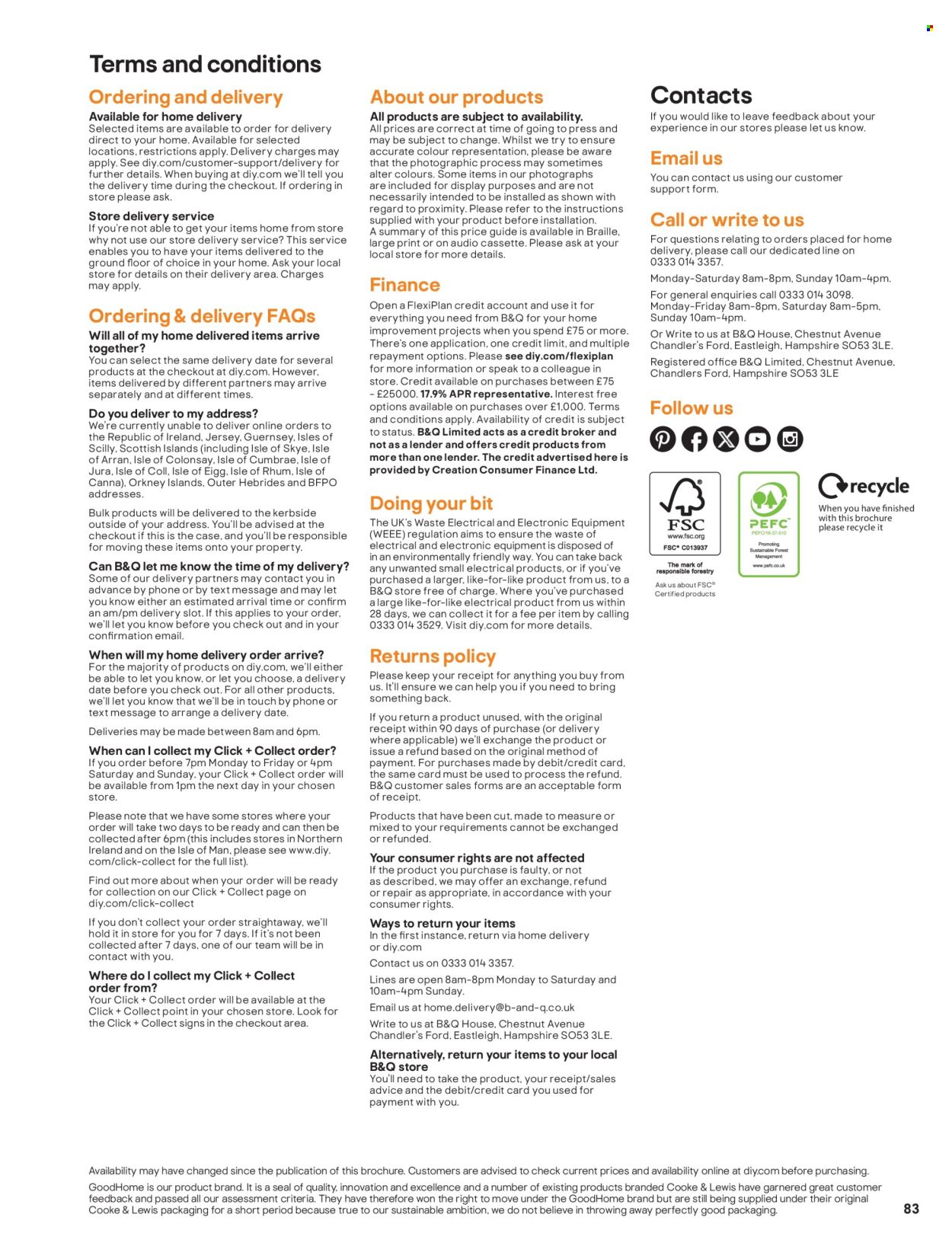 B&Q offer . Page 83. Page 83