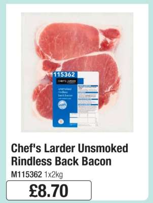 Chef’s Larder Unsmoked Rindless Back Bacon