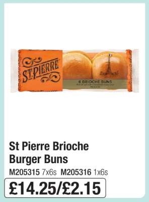 St Pierre Brioche Burger Buns