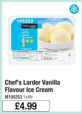 Chef’s Larder Vanilla Flavour Ice Cream