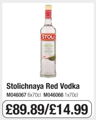 Stolichnaya Red Vodka