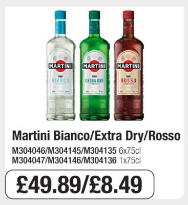 Martini Bianco/Extra Dry/Rosso