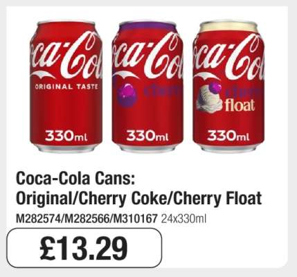 Coca-Cola Cans: Original/Cherry Coke/Cherry Float