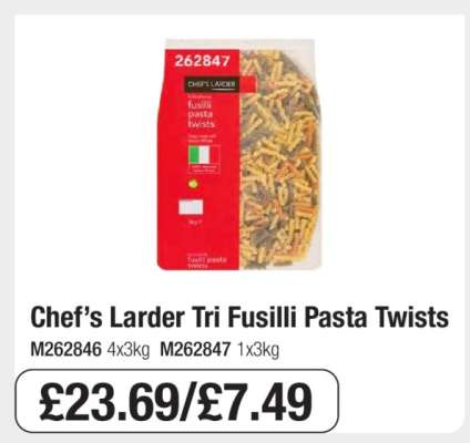 Chef’s Larder Tri Fusilli Pasta Twists