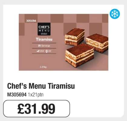 Chef’s Menu Tiramisu