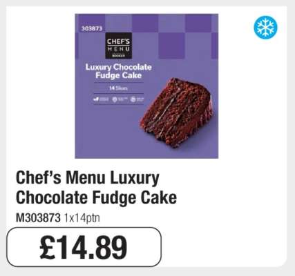 Chef’s Menu Luxury Chocolate Fudge Cake