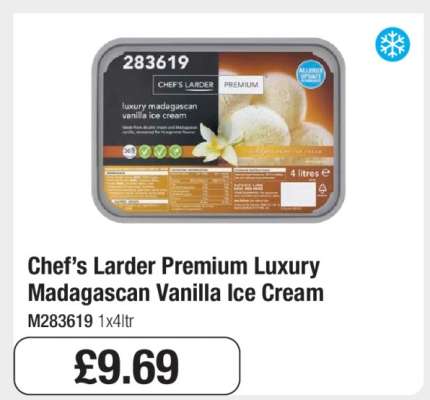 Chef’s Larder Premium Luxury Madagascan Vanilla Ice Cream