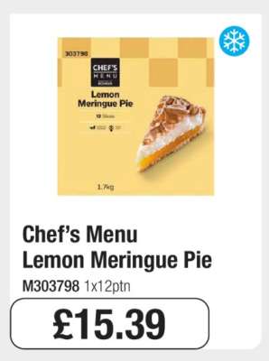 Chef’s Menu Lemon Meringue Pie