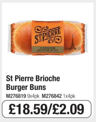 St Pierre Brioche Burger Buns