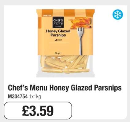Chef’s Menu Honey Glazed Parsnips