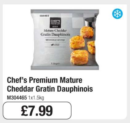 Chef’s Premium Mature Cheddar Gratin Dauphinois