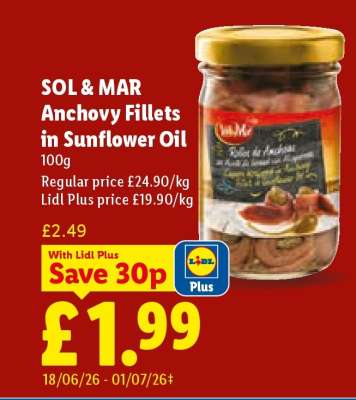 Sol&Mar Anchovy Fillets in Sunflower Oil