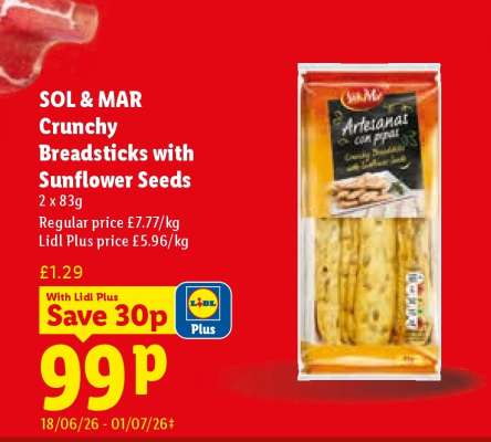 Sol&Mar Crunchy Breadsticks with Sunflower Seeds