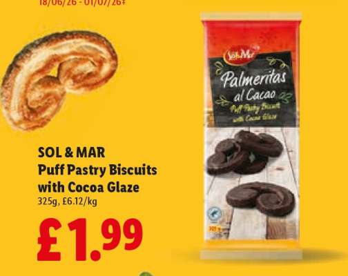 Sol & Mar Puff Pastry Biscuits with Cocoa Glaze