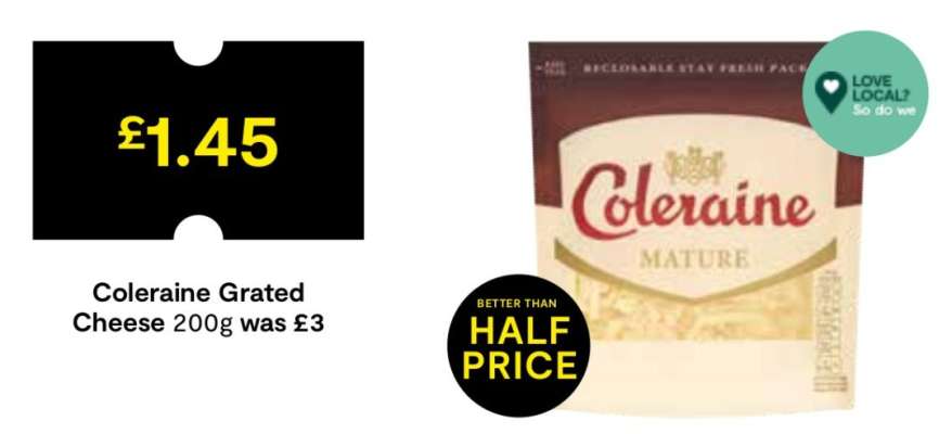 Coleraine Grated Cheese 200g