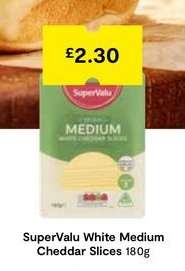 SuperValu White Medium Cheddar Slices 180g