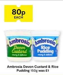 Ambrosia Devon Custard & Rice Pudding 150g