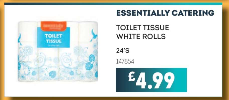 ESSENTIALLY CATERING TOILET TISSUE WHITE ROLLS
