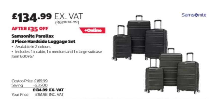 Samsonite Parallax 3 Piece Hardside Luggage Set