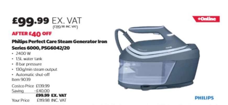 Philips Perfect Care Steam Generator Iron Series 6000 PSG6042/20