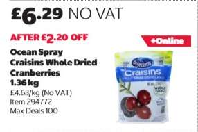 Ocean Spray Craisins Whole Dried Cranberries