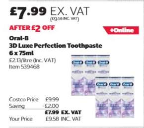 Oral-B 3D Luxe Perfection Toothpaste, 6 x 75ml