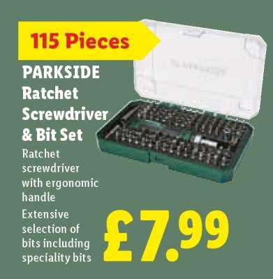 PARKSIDE Ratchet Screwdriver Bit Set