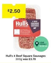 Hull's 4 Beef Square Sausages