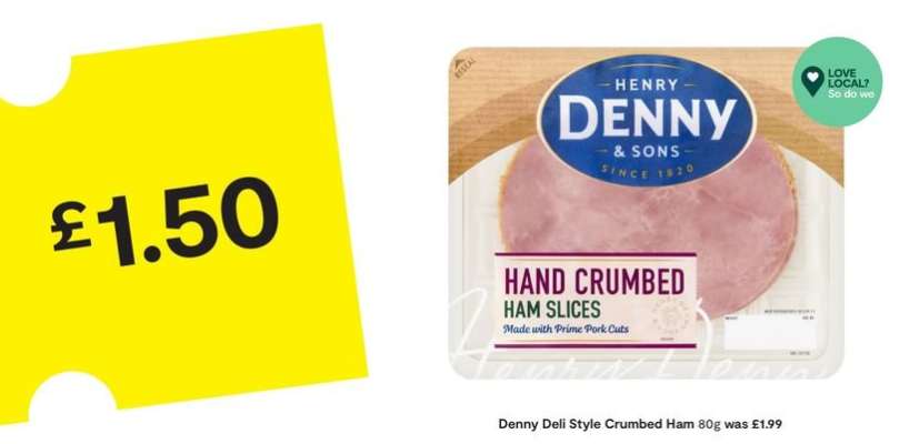 Denny Deli Style Crumbed Ham 80g